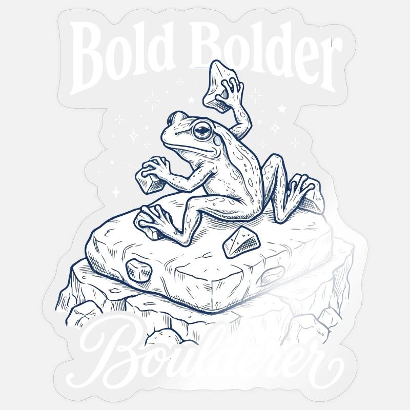 Bouldern Bold Bolder Boulderer - Sticker Größe S (10 x 10 cm) - Transparent glänzend