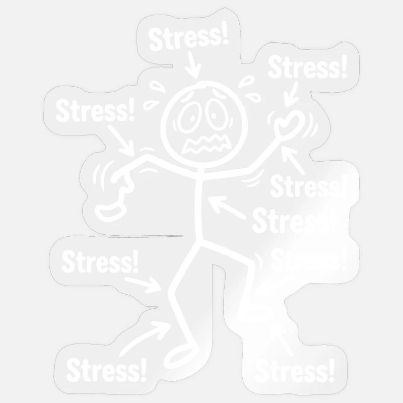 stress_figur_pfeile - Sticker taille S (10 x 10 cm) - brillant transparent