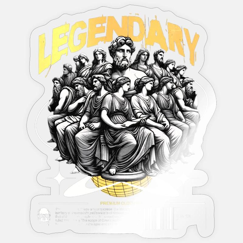 Assemblée légendaire du Penseur - Sticker taille S (10 x 10 cm) - brillant transparent