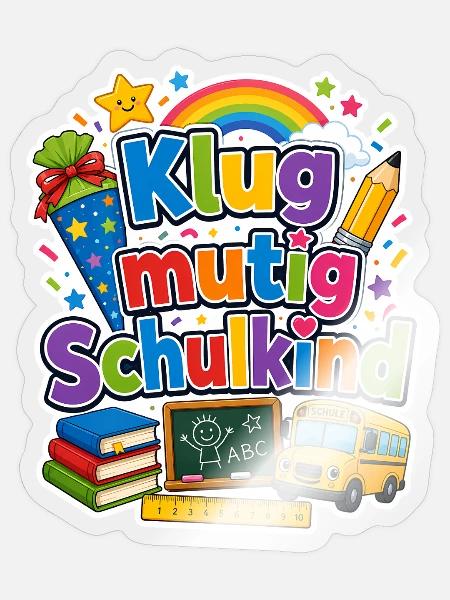 Schulkind 2026 Einschulung 2026 Schulanfang - Sticker Größe S (10 x 10 cm) - Transparent glänzend