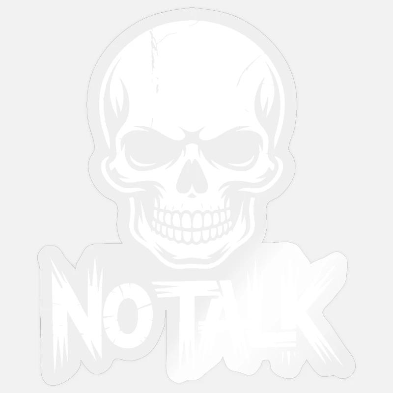 No talk Skull - Sticker Größe S (10 x 10 cm) - Transparent glänzend