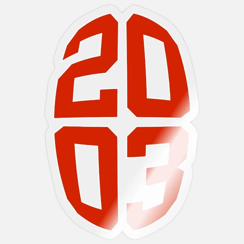 23 ANS 2003 23E ANNIVERSAIRE - Sticker taille S (10 x 10 cm) - brillant transparent