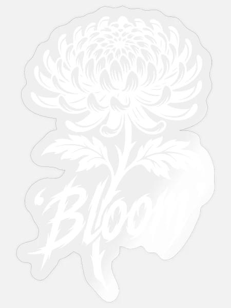 Bloom Chrysantheme Tattoo Style - Sticker Größe S (10 x 10 cm) - Transparent glänzend