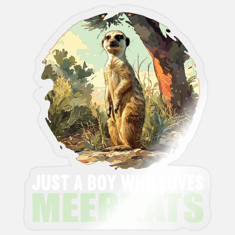 Suricate Erdmännchen - Sticker taille S (10 x 10 cm) - brillant transparent