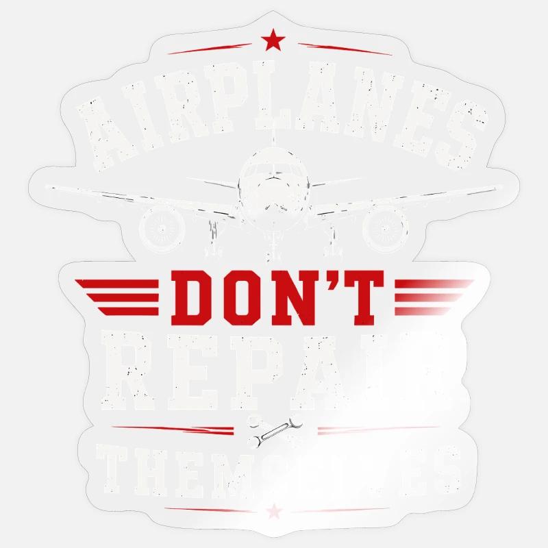 Flugzeugmechaniker Wartung Technik Luftfahrt - Sticker Größe S (10 x 10 cm) - Transparent glänzend
