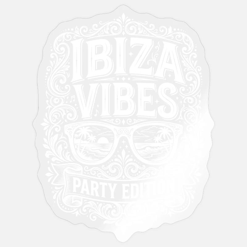 Ibiza Vibes - Sticker taille S (10 x 10 cm) - brillant transparent