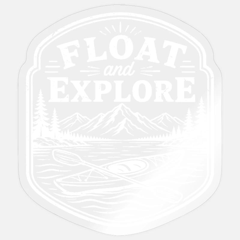 float and explore - Sticker size S (10 x 10 cm) - transparent glossy