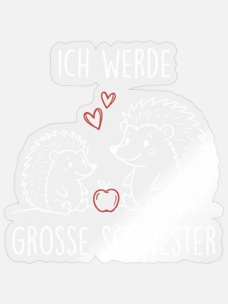 Große Schwester Igel - Sticker Größe S (10 x 10 cm) - Transparent glänzend