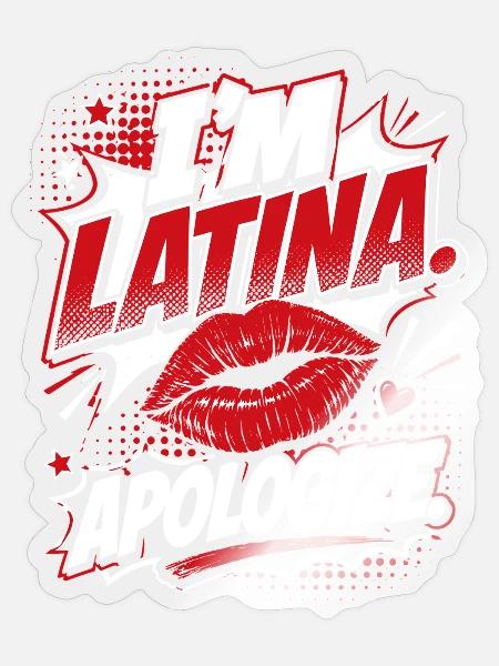 Ich Latina Entschuldige Comic - Sticker Größe S (10 x 10 cm) - Transparent glänzend