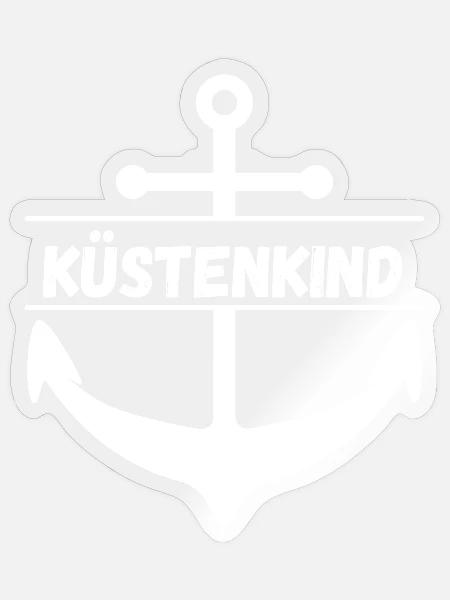 Küstenkind mit Anker - Sticker Größe S (10 x 10 cm) - Transparent glänzend