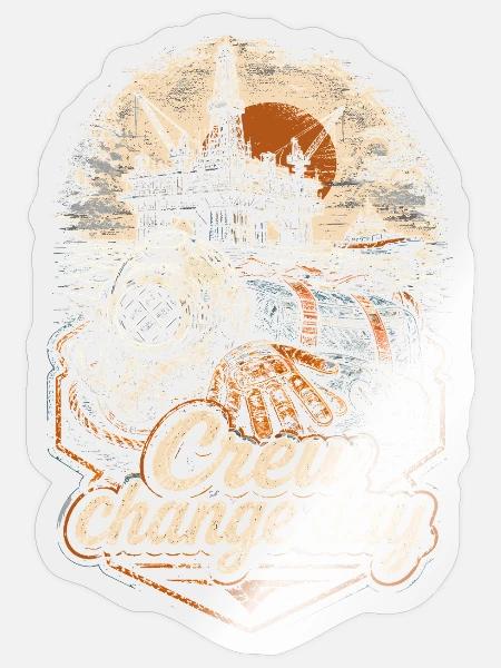Tiefseearbeiter Crew Change Day - Sticker Größe S (10 x 10 cm) - Transparent glänzend