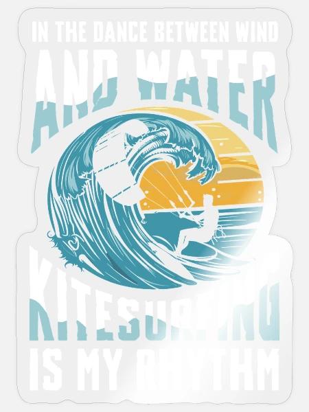  Im Tanz Zwischen Wind Und Wasser Kitesurfen Ist - Sticker Größe S (10 x 10 cm) - Transparent glänzend
