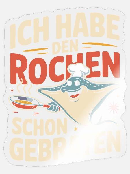 Rochen Schon Gebraten Stachelrochen Manta Rochen - Sticker Größe S (10 x 10 cm) - Transparent glänzend
