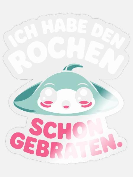 Rochen Schon Gebraten Stachelrochen Manta Rochen - Sticker Größe S (10 x 10 cm) - Transparent glänzend