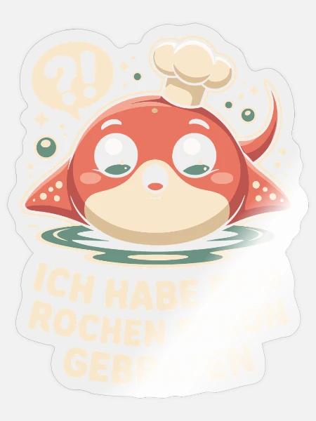 Rochen Schon Gebraten Stachelrochen Manta Rochen - Sticker Größe S (10 x 10 cm) - Transparent glänzend