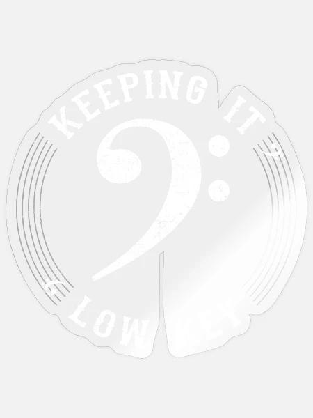 Bass Clef Vintage Taking Keeping It Low Key Musiker Geschenk - Sticker Größe S (10 x 10 cm) - Transparent glänzend