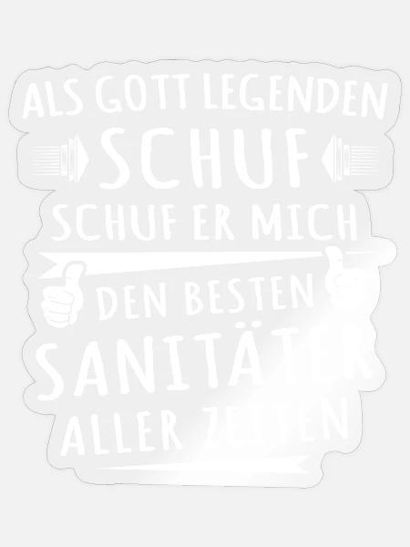 Sanitäter - Sticker Größe S (10 x 10 cm) - Transparent glänzend