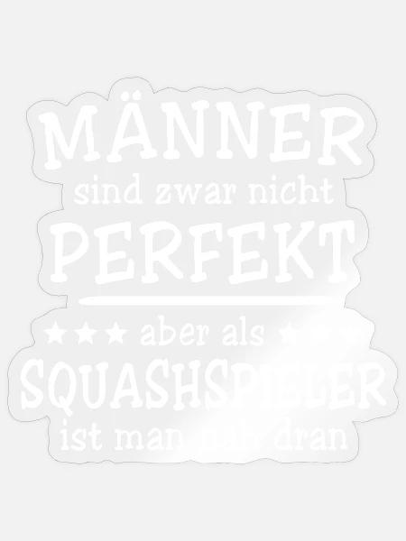Squashspieler Männer - Sticker Größe S (10 x 10 cm) - Transparent glänzend