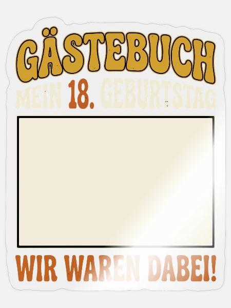 Guest Book Decoration 18th Birthday - Sticker Größe S (10 x 10 cm) - Transparent glänzend