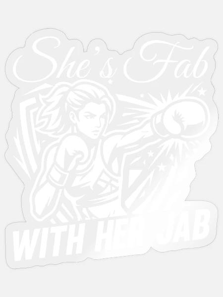 Fab With Her Jab Boxing Gloves - Sticker Größe S (10 x 10 cm) - Transparent glänzend