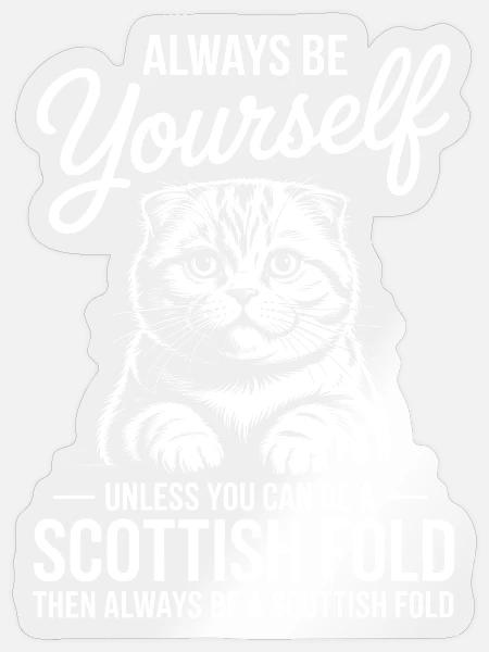 Schottische Faltohrkatze Scottish Fold Geschenk - Sticker Größe S (10 x 10 cm) - Transparent glänzend