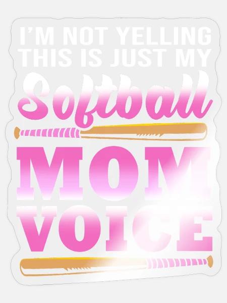 Softball Mutter Softball Mama - Sticker Größe S (10 x 10 cm) - Transparent glänzend