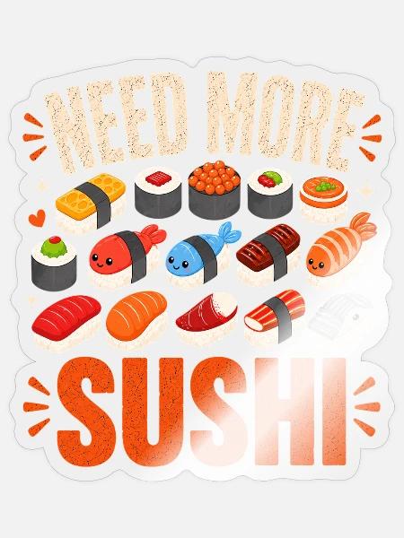 Sushi lustiges Sushi Geschenk - Sticker Größe S (10 x 10 cm) - Transparent glänzend