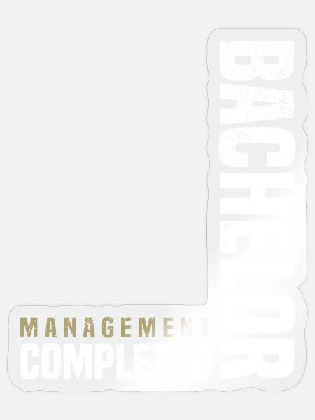 Bachelor Management - Sticker Größe S (10 x 10 cm) - Transparent glänzend
