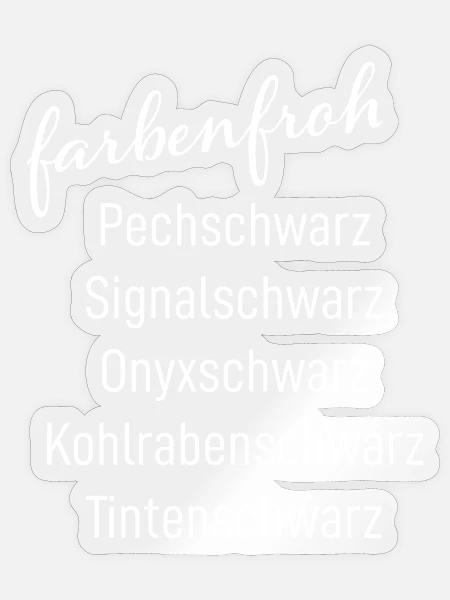 Farbenfrohes Schwarz - Sticker Größe S (10 x 10 cm) - Transparent glänzend