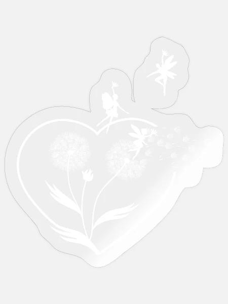 Schmetterlingdesign Pusteblumen Wiese Herzen Feen - Sticker Größe S (10 x 10 cm) - Transparent glänzend