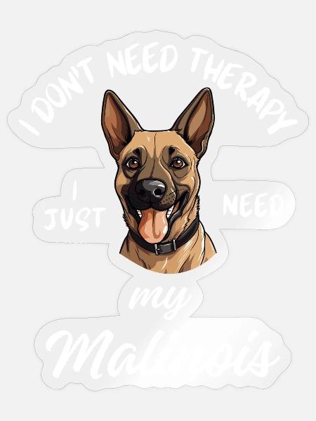 Glücklicher belgischer Malinois - Sticker Größe S (10 x 10 cm) - Transparent glänzend