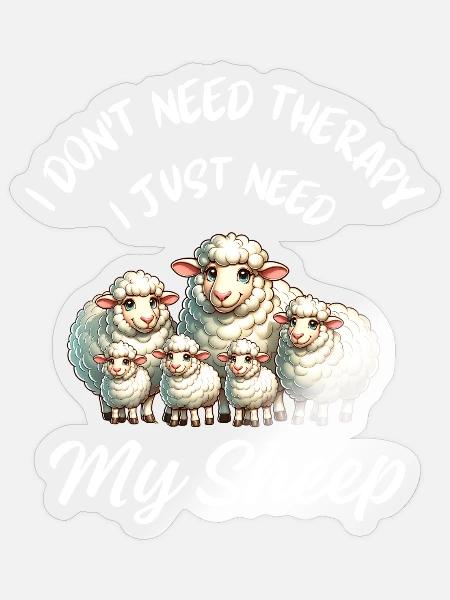 Flauschige Schafherde - Sticker Größe S (10 x 10 cm) - Transparent glänzend
