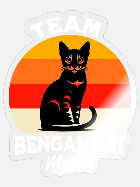 Team Bengalkatze - Sticker Größe S (10 x 10 cm) - Transparent glänzend