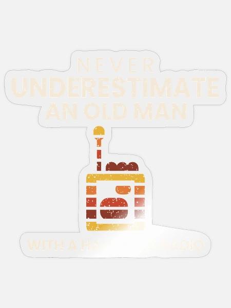 Funk Geschenk Funker Opa Papa Lustig - Sticker Größe S (10 x 10 cm) - Transparent glänzend