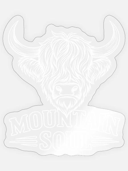 Bison Kopf im Bergland - Sticker Größe S (10 x 10 cm) - Transparent glänzend