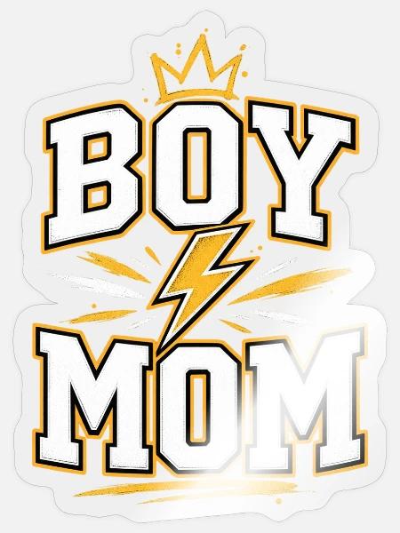 Boy Mom Power Crown - Sticker Größe S (10 x 10 cm) - Transparent glänzend