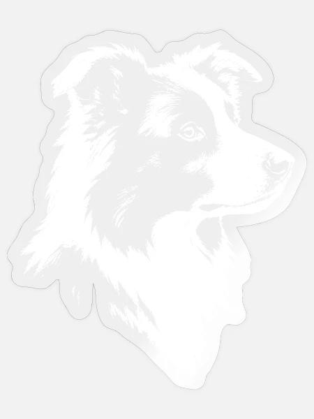 Border Collie Kopf Portrait - Sticker Größe S (10 x 10 cm) - Transparent glänzend