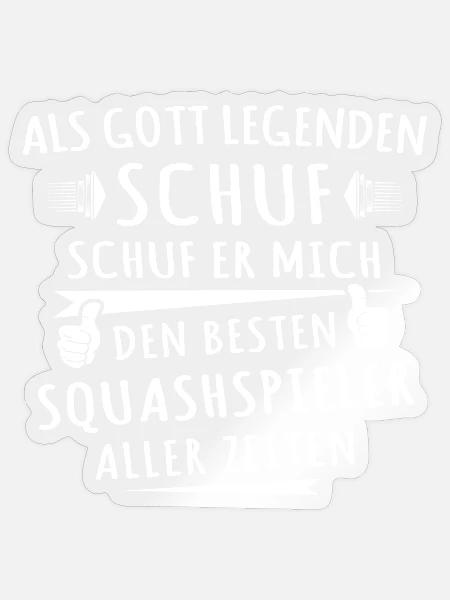 Squashspieler - Sticker Größe S (10 x 10 cm) - Transparent glänzend