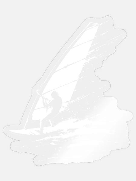 Windsurfen Grafik - Sticker Größe S (10 x 10 cm) - Transparent glänzend