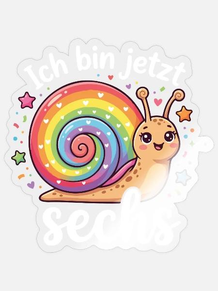 Ich Bin jetzt sechs - Sticker Größe S (10 x 10 cm) - Transparent glänzend