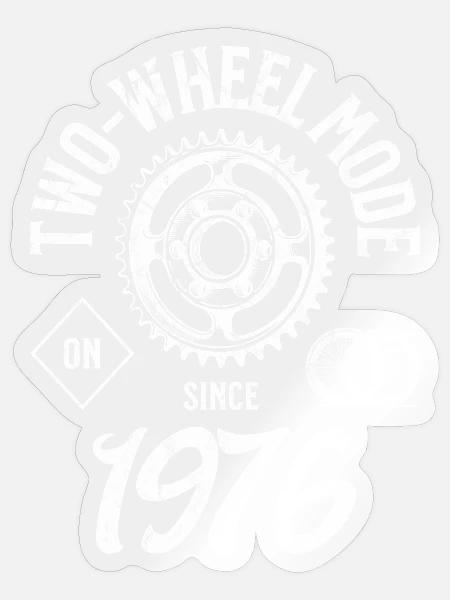 Motorradfahrer & Radfahrer 1976 Geburtstag Idee - Sticker Größe S (10 x 10 cm) - Transparent glänzend