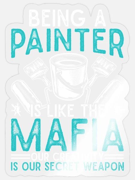 House Painter Hilarious Designs Unique Gifts - Sticker Größe S (10 x 10 cm) - Transparent glänzend