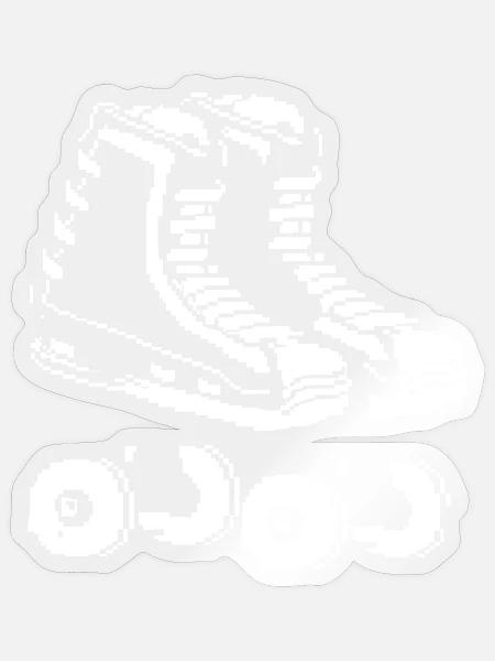 Rollschuhe Pixel - Sticker Größe S (10 x 10 cm) - Transparent glänzend