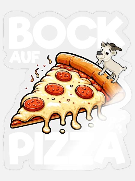 Bock auf Pizza? - Sticker Größe S (10 x 10 cm) - Transparent glänzend
