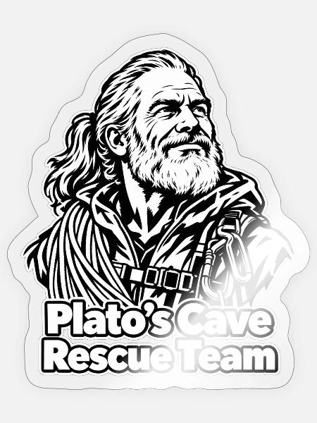Plato's Cave Rescue Team V1 - Sticker Größe S (10 x 10 cm) - Transparent glänzend