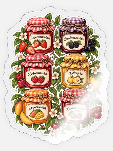Marmelade - Sticker Größe S (10 x 10 cm) - Transparent glänzend