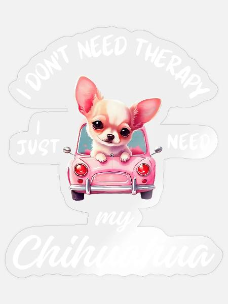 Chihuahua-Pink-Auto - Sticker Größe S (10 x 10 cm) - Transparent glänzend