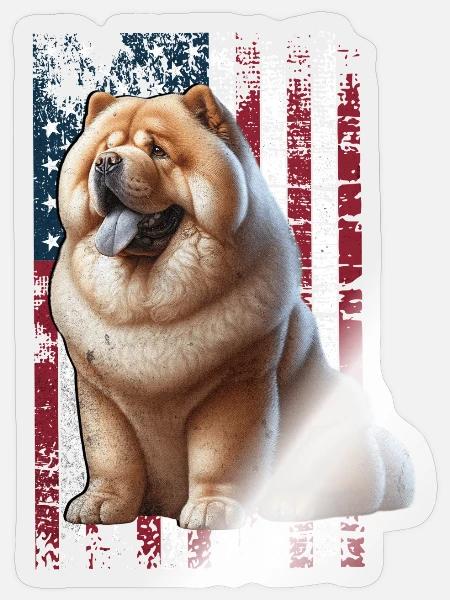 Chow Chow US Chowchow - Sticker Größe S (10 x 10 cm) - Transparent glänzend