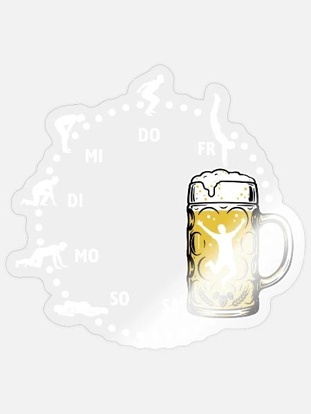 Bier Woche | Evolution | Bierglas | Saufen - Sticker Größe S (10 x 10 cm) - Transparent glänzend