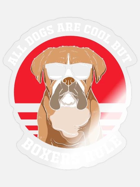 Boxer Hund - Sticker Größe S (10 x 10 cm) - Transparent glänzend